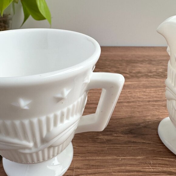 Milk Glass Sugar & Creamer Set by Fostoria - Picture 8 of 13